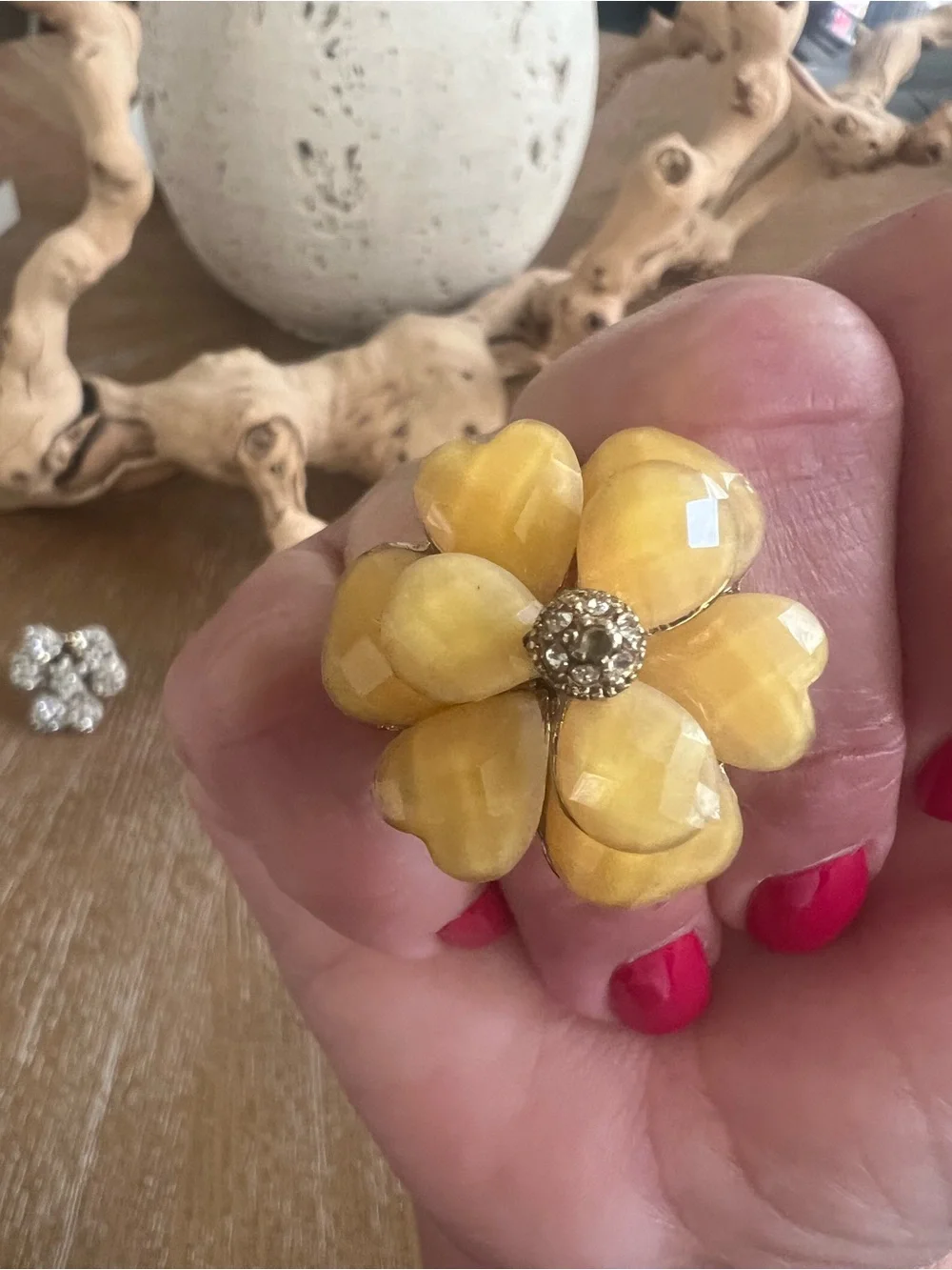 Yellow Flower Statement Ring - Women Jewelry